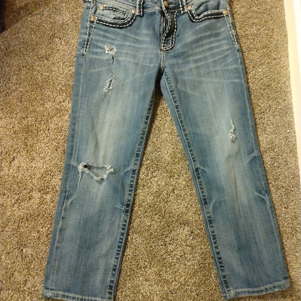 Miss Me Boyfriend Style Distressed Jeans Size 28
